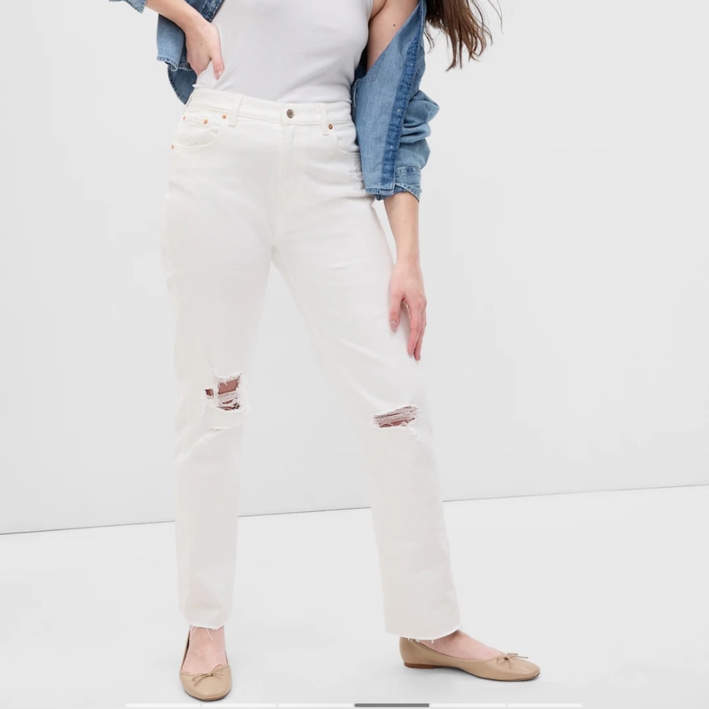 NWT Gap High Rise White / Cream Jeans sz 10/L